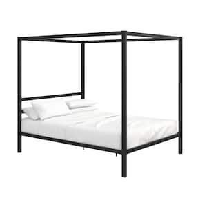 Rory Black Metal Frame Queen Canopy Bed