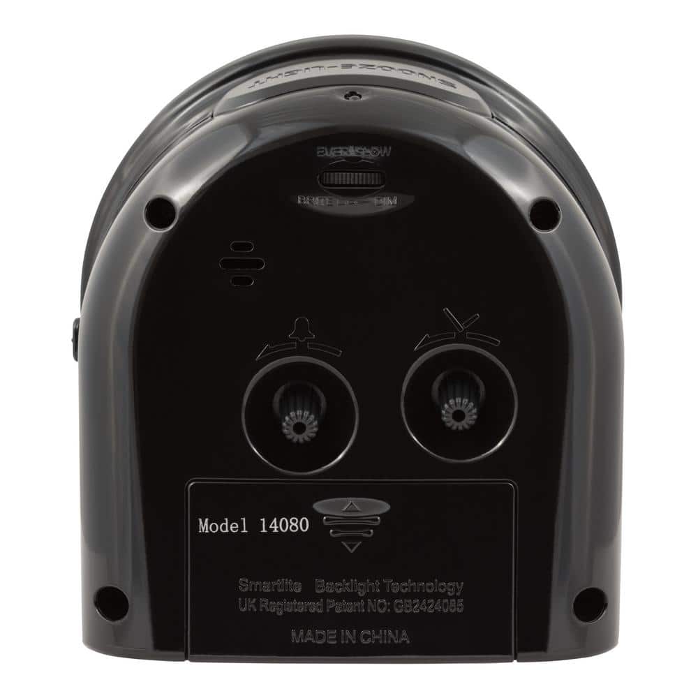 Equity Black and White Analog Alarm Clock with Night Vision