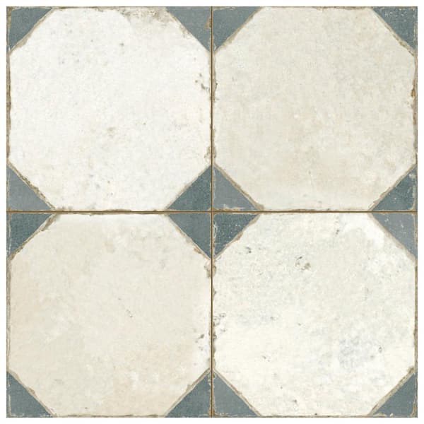 Merola Tile Kings Yard Blue 9 in. x 9 in. Ceramic Floor and Wall Take Home Tile Sample