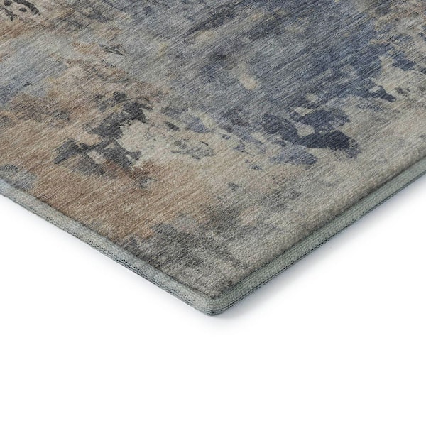 Mayfield Premium Machine Washable Abstract AMF2073 Denim 9 ft. x 12 ft. Area Rug
