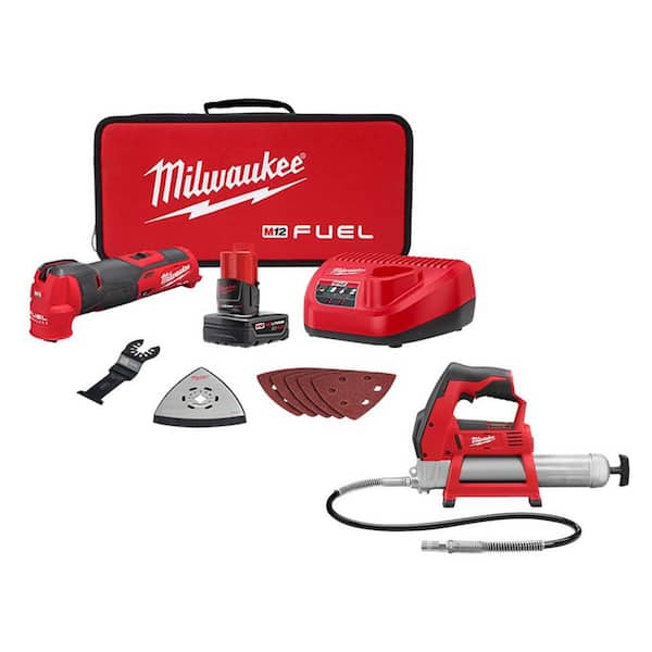 M12 FUEL 12V Lithium-Ion Cordless Oscillating Multi-Tool Kit with Grease Gun