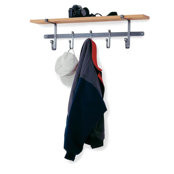 Enclume Handcrafted 36 in. Hammered Steel Coat Rack with Solid