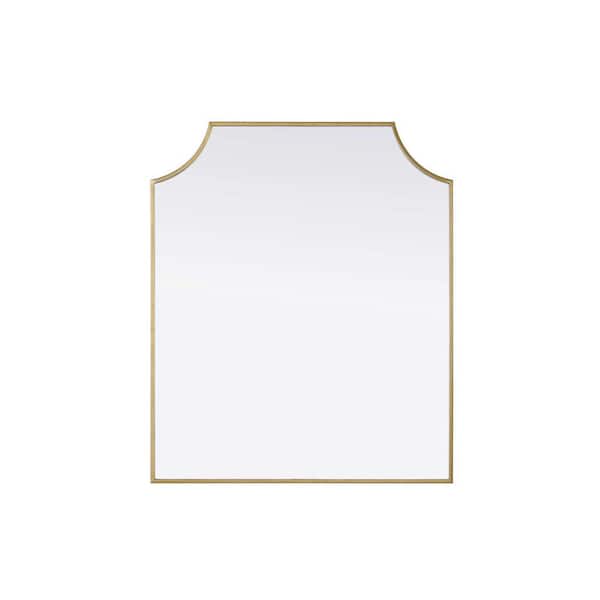 Brass 30 in. W x 36 in. H Rectangle Wall Mirror