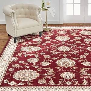 Bazaar Scarlet Red/Ivory 5 ft. x 7 ft. Medallion Area Rug