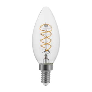 40-Watt Equivalent B11 Dimmable E12 Candelabra Fine Bendy Filament LED Vintage Edison Light Bulb Warm White (3-Pack)