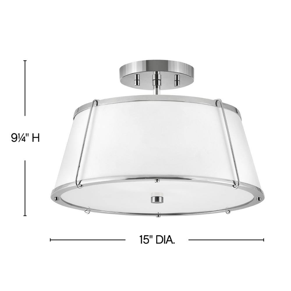 Elegant 2-Light Polished Nickel Drum LED Semi-Flush Mount