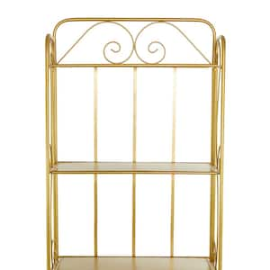 67 in. Gold Metal Glam Bakers Rack