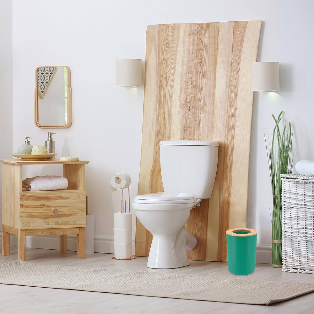 Green Caribbean Bamboo Top Compact Waste Basket