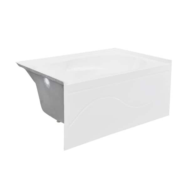 Swiss Madison Ivy 54 in. x 30 in. Soaking Bathtub with Apron Left Hand Drain in White