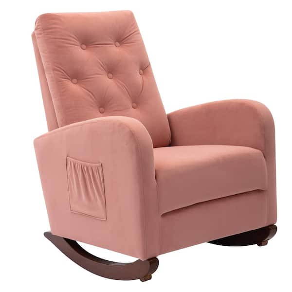 Spaco Pink Baby Room High Back Rocking Chair (Set of 1)