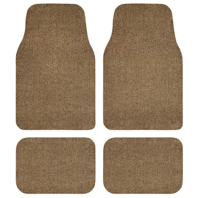 Beige Recycled Rugged All-Weather Textile Universal Fit Car Floor Mats for Cars, SUVs, Vans and Trucks (4-Piece)