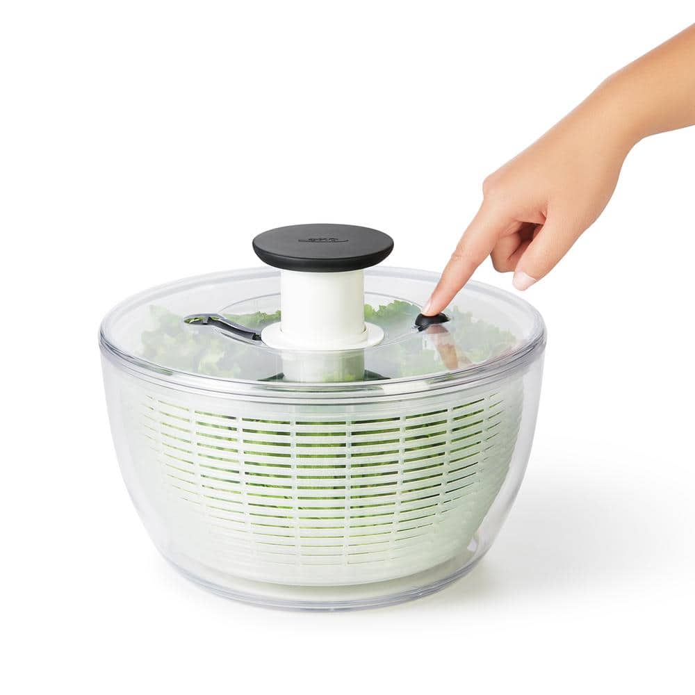 Clear & White 6.22 Qt Easy-Use Award-Winning Salad Spinner
