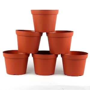 6 in. Plastic Round Pot (6-Pack)