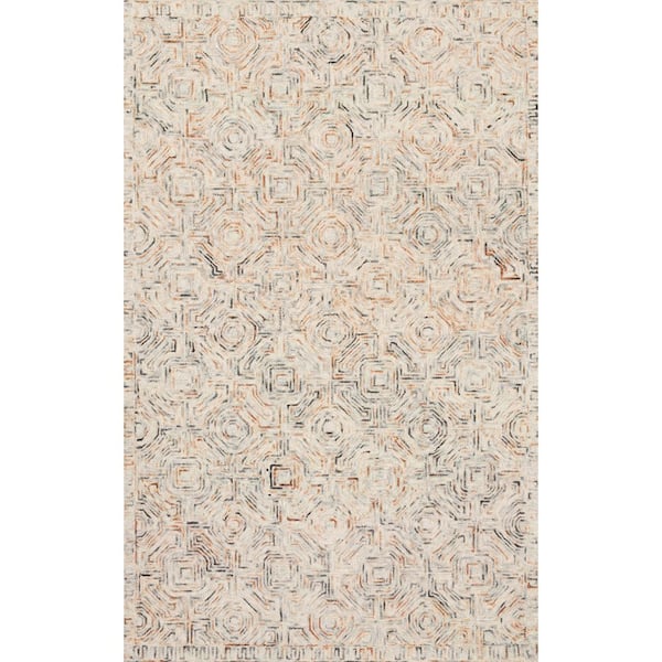 LOLOI II Ziva Multi 7 ft. 9 in. x 9 ft. 9 in. Contemporary Hand-Tufted 100% Wool Pile Area Rug