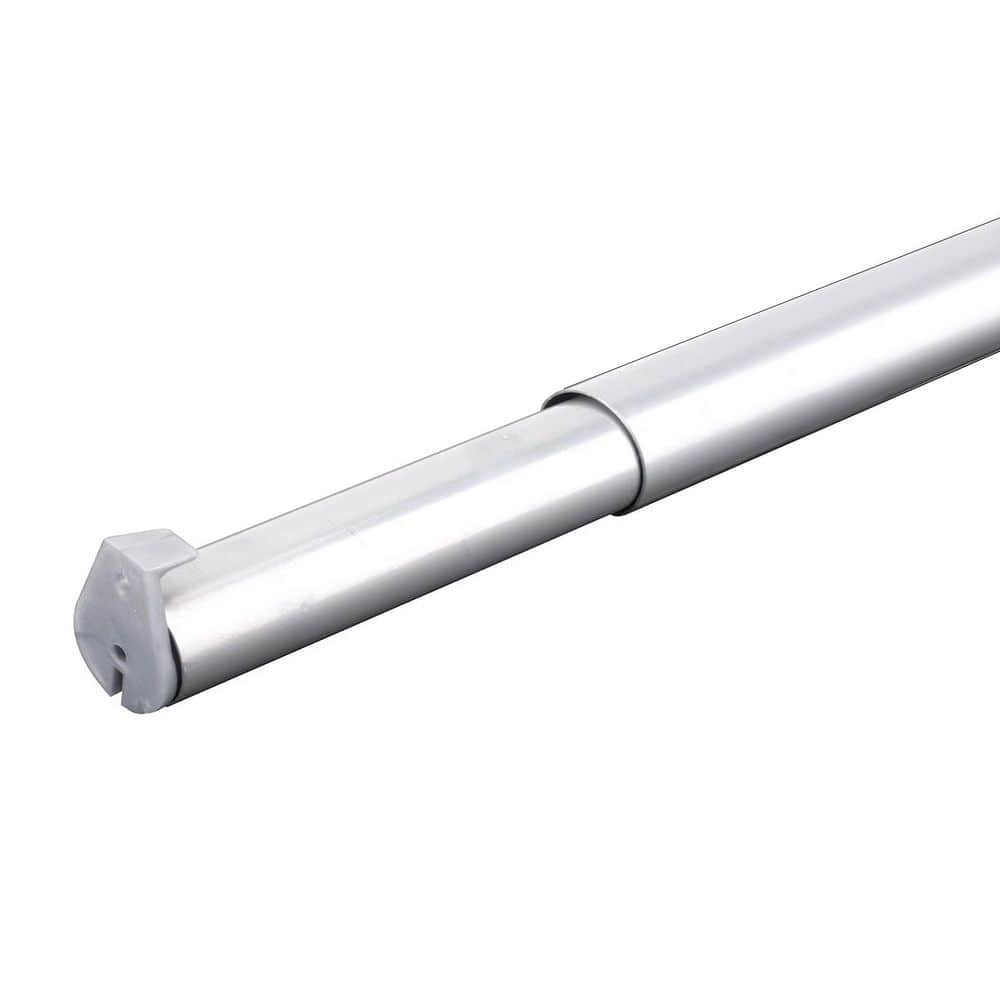 Adjustable Platinum Zinc Closet Rod with Mounting Hardware, 30-48 in