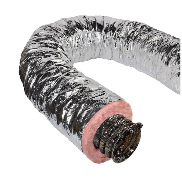 10 in. x 25 ft. Insulated Flexible Duct R6 Silver Jacket