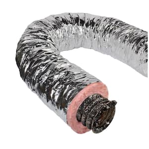 5 in. x 25 ft. Insulated Flexible Duct R6 Silver Jacket