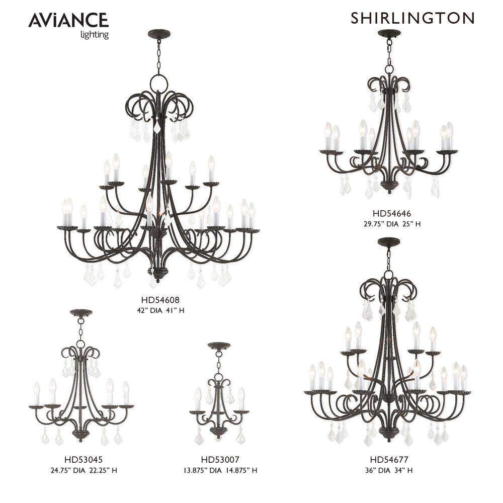 Daphne English Bronze 18-Light Chandelier with Teardrop Crystals