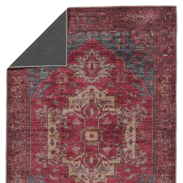 Gloria - Area Rug Low Profile Medallion Washable Rug Anti Slip Backing Rugs  for Living Room Light Weight Foldable Carpet