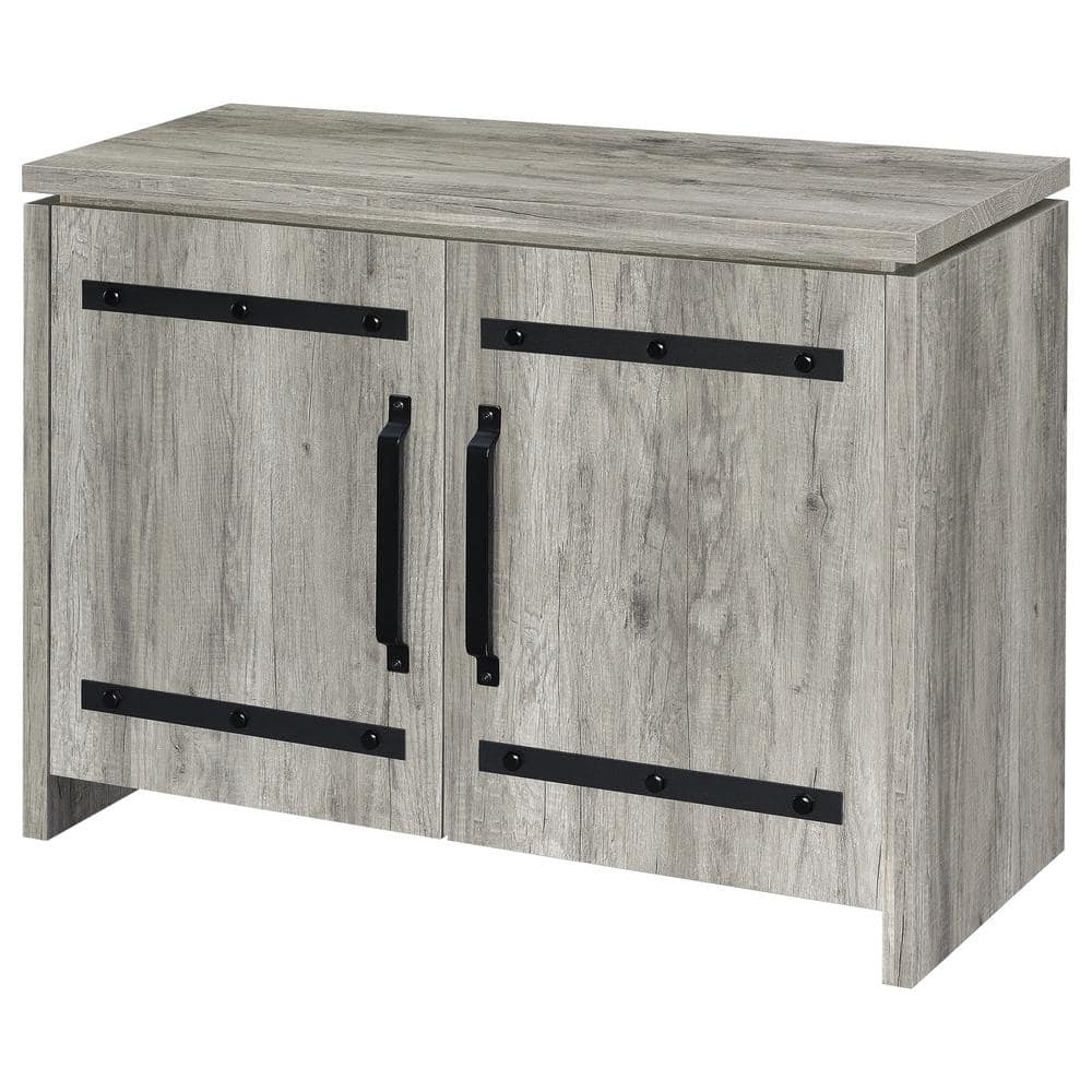 Gray Driftwood 2-Door Accent Cabinet with Adjustable Shelving