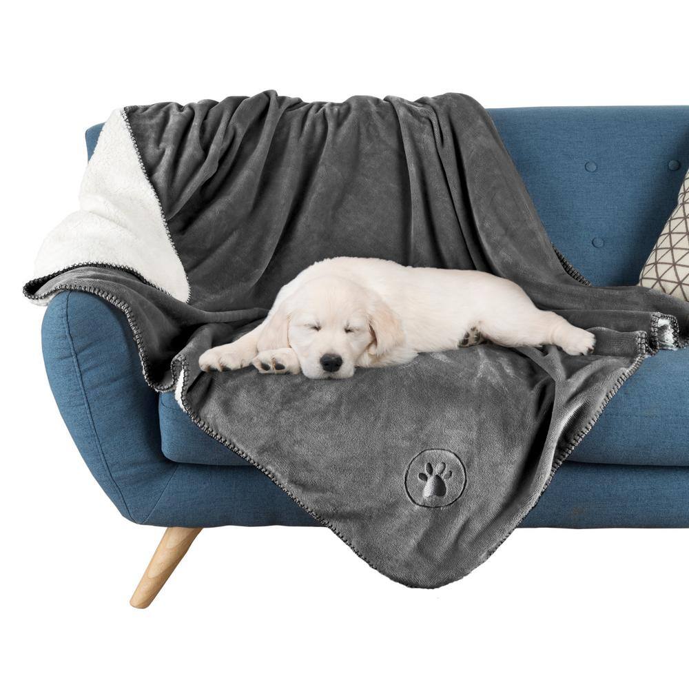 gray dog blanket