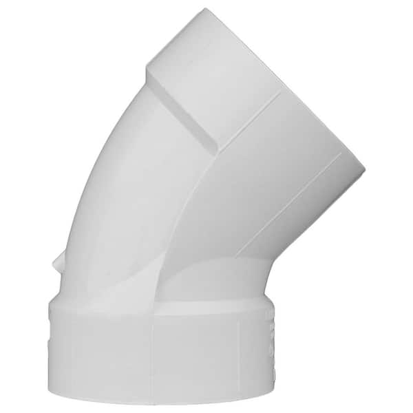 Charlotte Pipe 2 in. PVC DWV 45-Degree Hub x Hub Elbow