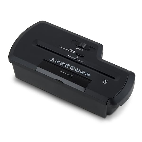 8-Sheet Strip Cut Paper Shredder Credit Card in Black without Wastebasket