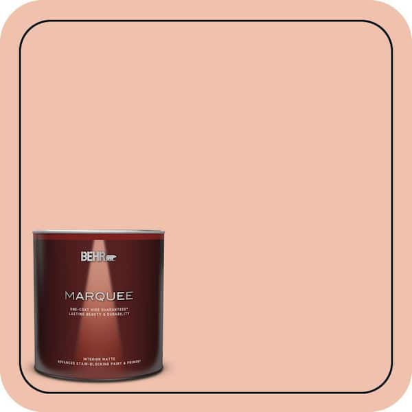 BEHR MARQUEE 1 qt. #M180-3 Flamingo Feather Matte Interior Paint & Primer