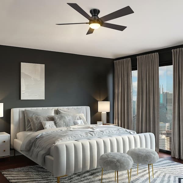 Aspen 52 in. Dimmable LED Indoor/Outdoor Black Smart Ceiling Fan with Light and Remote, Works with Alexa/Google Home