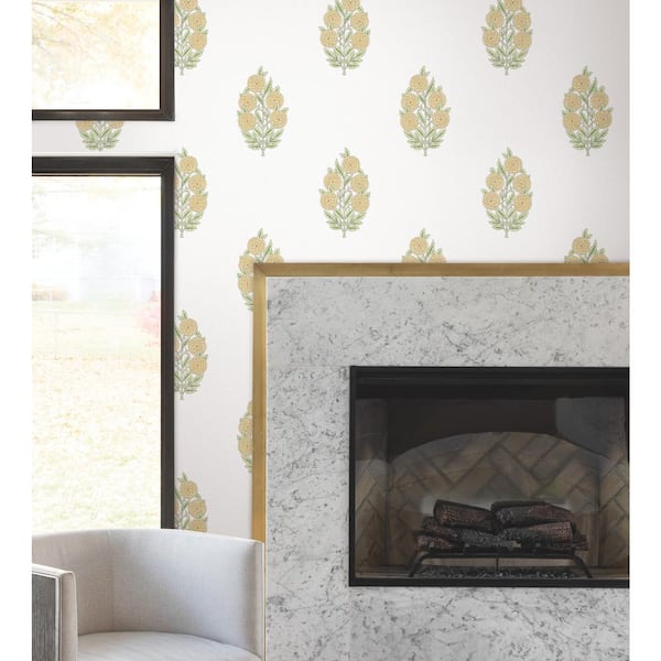 28.29 sq. ft. Tamara Day Dutch Floral Yellow Peel and Stick Wallpaper