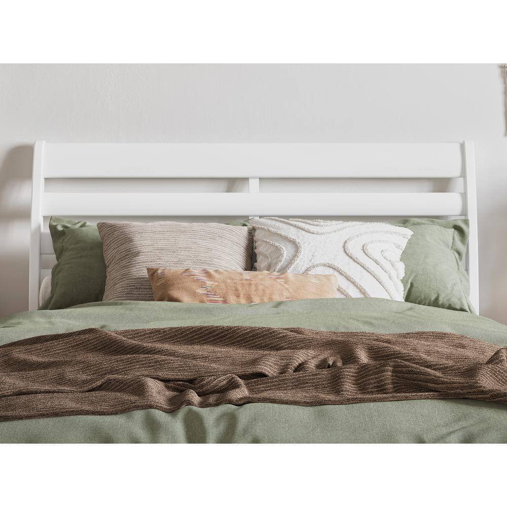 Savannah White Solid Wood Twin Headboard with USB Charger