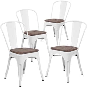 White Restaurant Chairs (Set of 4)