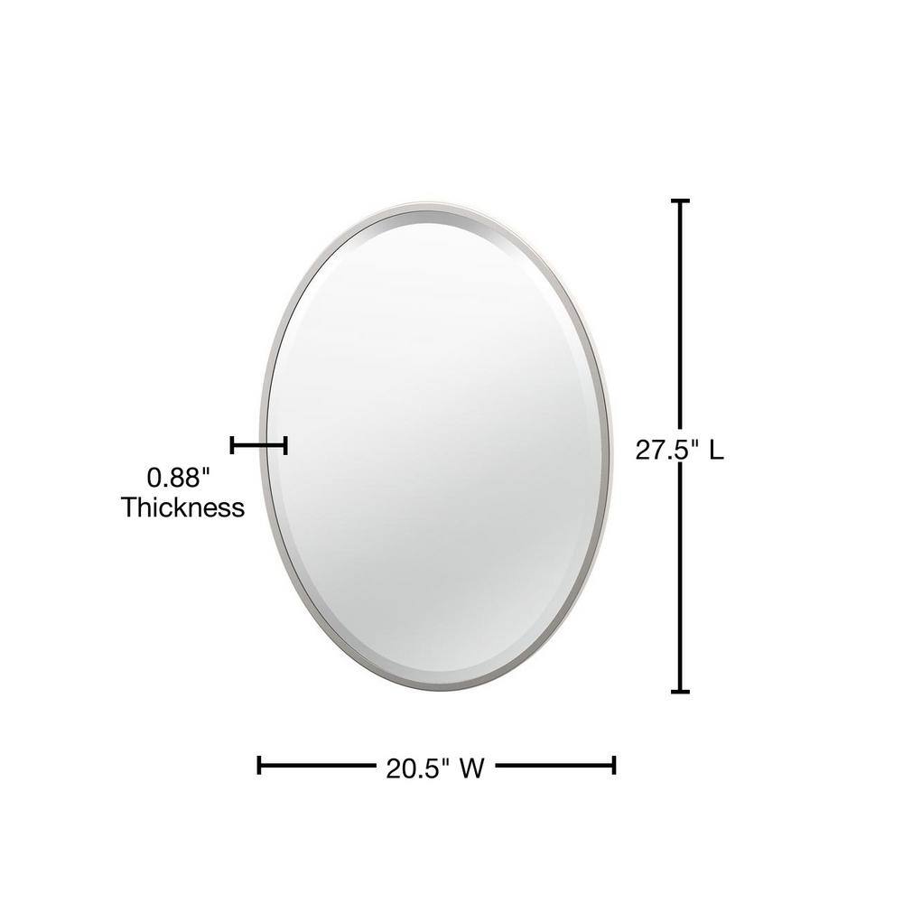 Gatco Flush 20.5 in. W x 27.5 in. H Framed Oval Beveled Edge Bathroom