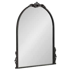 Myrcelle 20.5 in. W x 26 in. H Metal Black Arch Traditional Framed Decorative Wall Mirror