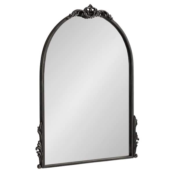Myrcelle 20.5 in. W. x 26 in. H Metal Black Arch Traditional Framed Decorative Wall Mirror
