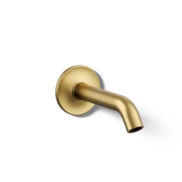 KOHLER Purist Wall-Mount Bath Spout in Vibrant Brushed Moderne Brass