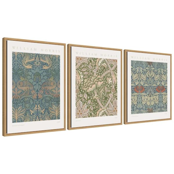 3-Piece Sylvie "William Morris Posters" by The Art Institute of Chicago Abstract Framed Art Print Set 24 in. x 18 in.