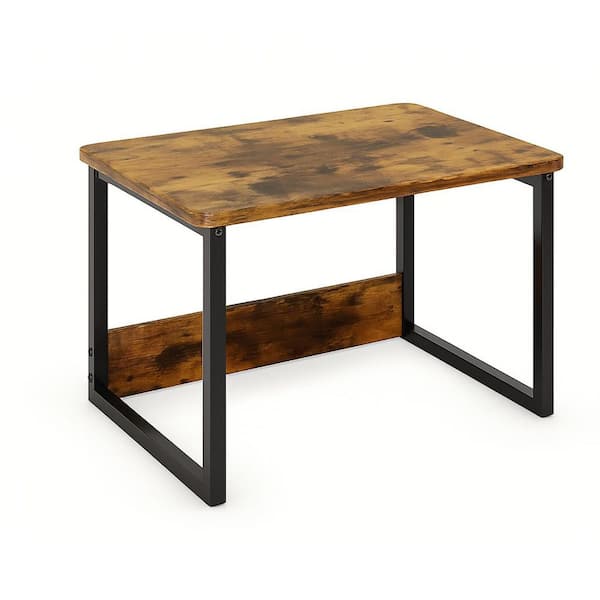 Printer Stand with Storage for Desk Heavy Duty Desktop Organizer Rustic Brown