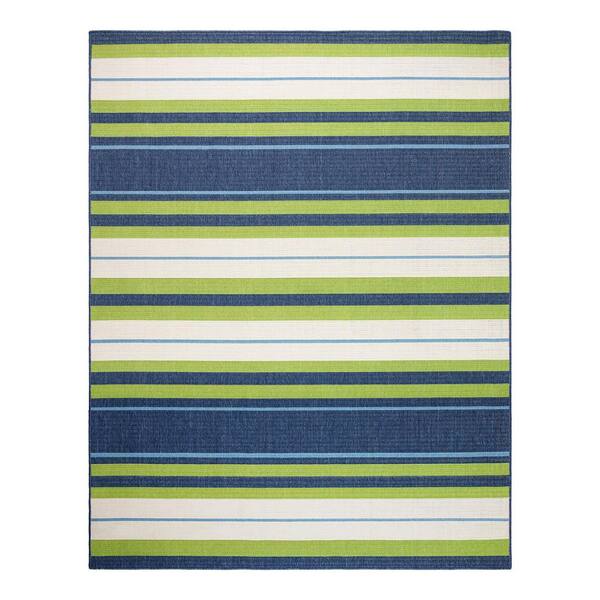 Gertmenian & Sons Jona Elba Navy 8 ft. x 10 ft. Striped Indoor/Outdoor Area Rug