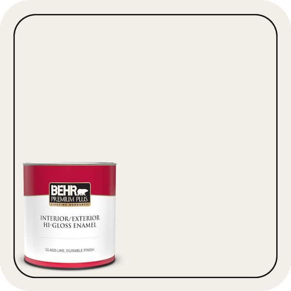 BEHR PREMIUM PLUS 1 qt. #T11-13 Fuji Snow Hi-Gloss Enamel Interior/Exterior Paint & Primer