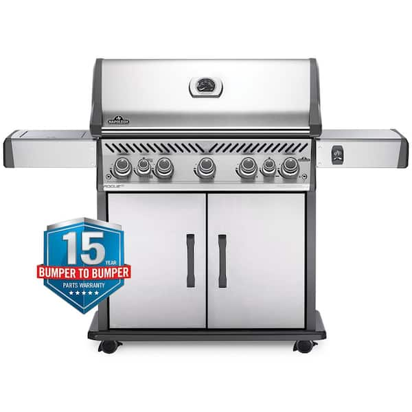 Rogue 5-Burner Propane Gas Grill in Stainless Steel with Infrared Rear and Side Burners