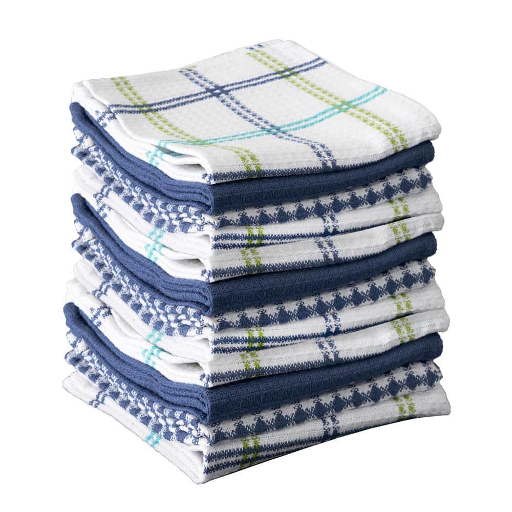 T-Fal Textiles 24397 4-Pack Cotton Flat Waffle Dish Cloth, Cool