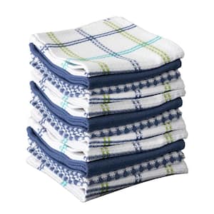 Cool Coordinating Flat Waffle Weave Cotton Dish Cloth Set of 12