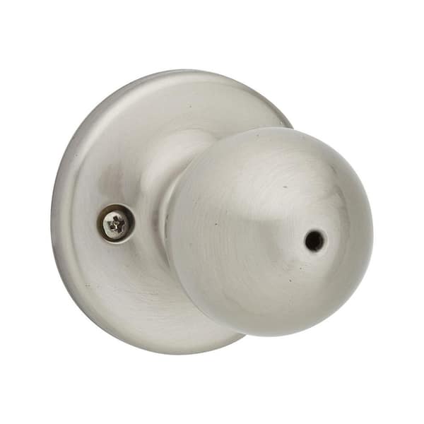 Kwikset Polo Satin Nickel Bed/Bath Door Knob Featuring Microban Antimicrobial Technology