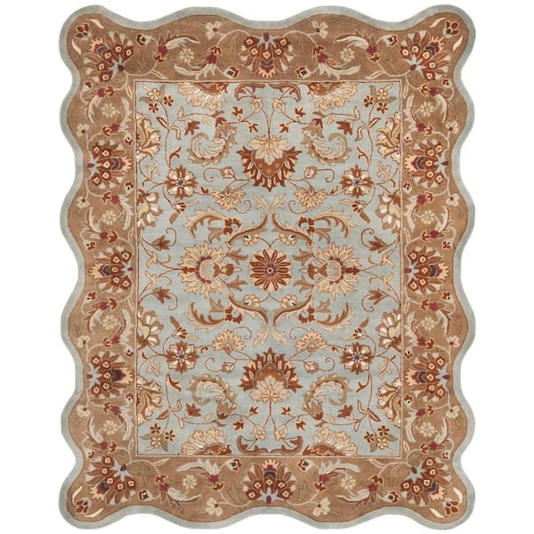 SAFAVIEH Heritage Blue/Beige 8 ft. x 10 ft. Border Scalloped Area Rug