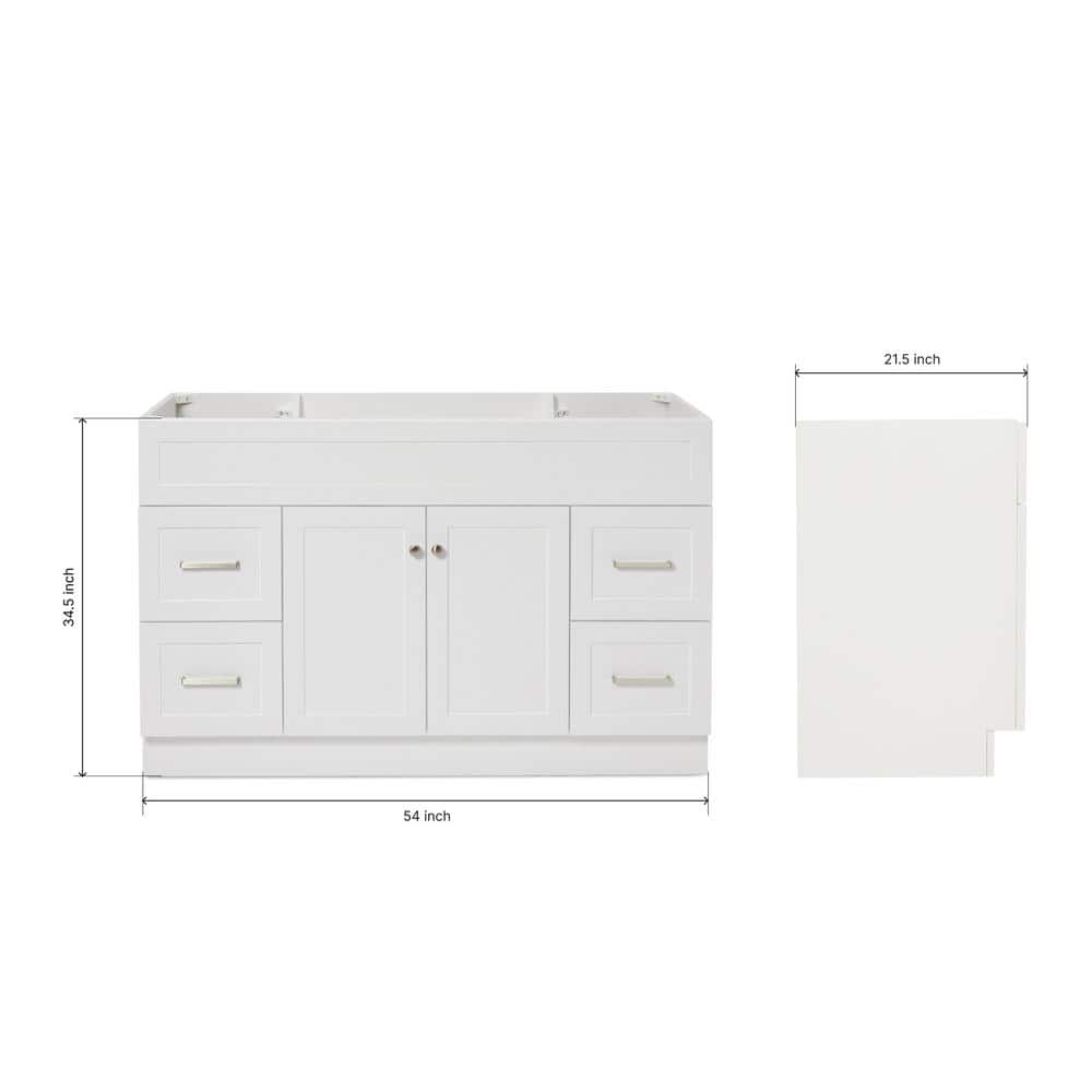 Hamlet 54" White Wood Freestanding Vanity Cabinet
