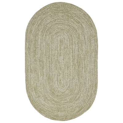 Park Designs 32 in. x 42 in. Blue and Yellow Cottage Braided Oval Rug  4957-274 - The Home Depot