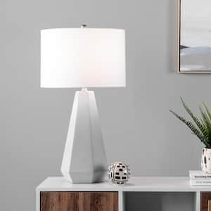 Oslo 28 in. Gray Cement Contemporary Table Lamp with Shade