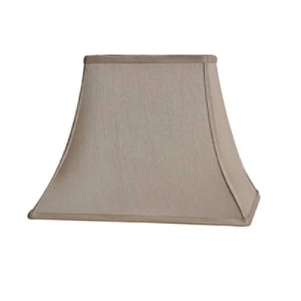 Home Decorators Collection Rectangular Bell 13 in. H x 18 in. W Large Grey Silk Shade