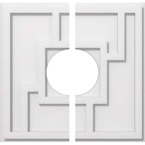 1 in. P X 6-1/4 in. C X 18 in. OD X 6 in. ID Knox Architectural Grade PVC Contemporary Ceiling Medallion, Two Piece